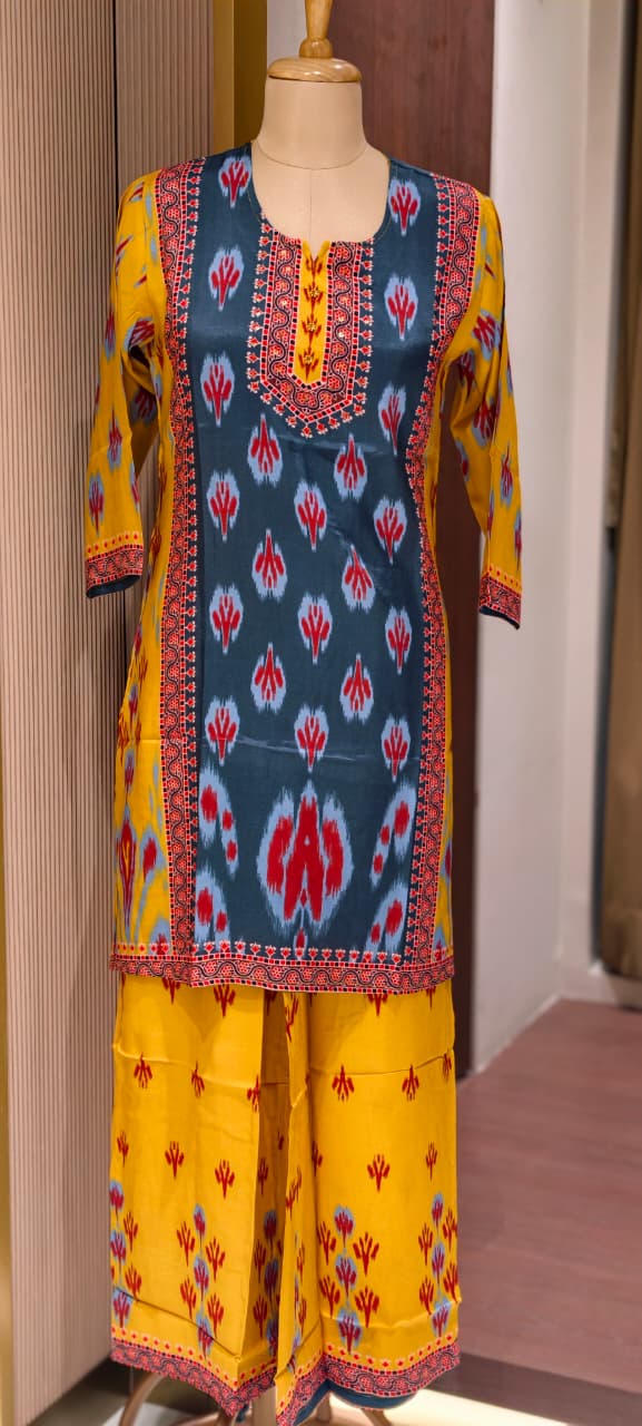 Multi Prints Premium Muslin Vibrant Casual Wear Co-Ord Sets- 14516 W154