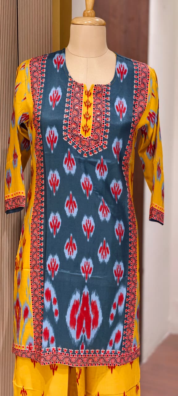 Multi Prints Premium Muslin Vibrant Casual Wear Co-Ord Sets- 14516 W154