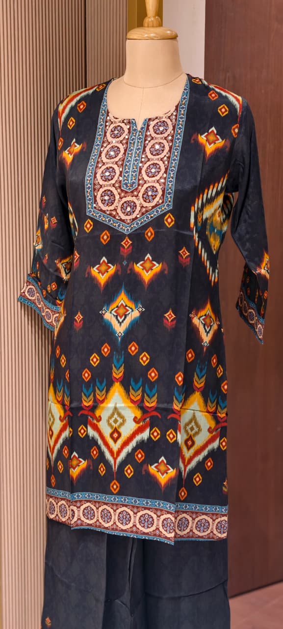 Multi Prints Premium Muslin Vibrant Casual Wear Co-Ord Sets- 14516 W154