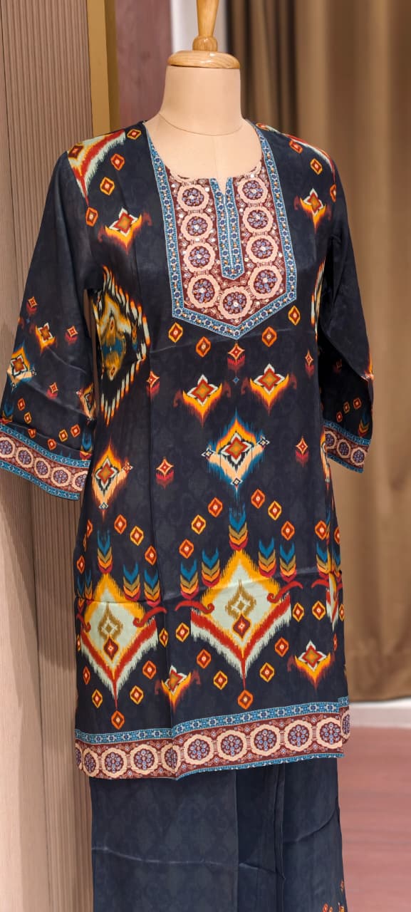 Multi Prints Premium Muslin Vibrant Casual Wear Co-Ord Sets- 14516 W154