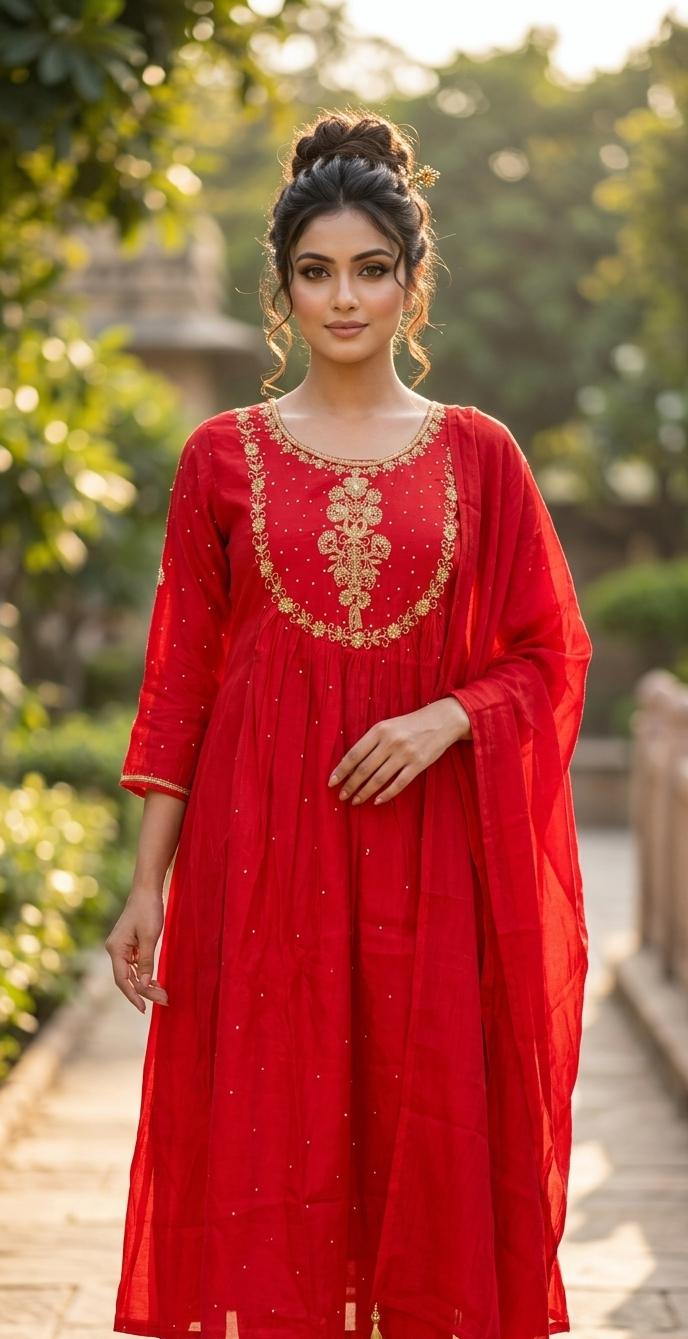 Festive Wear Surat Mulchanderi Full Suit with Handwork-15159