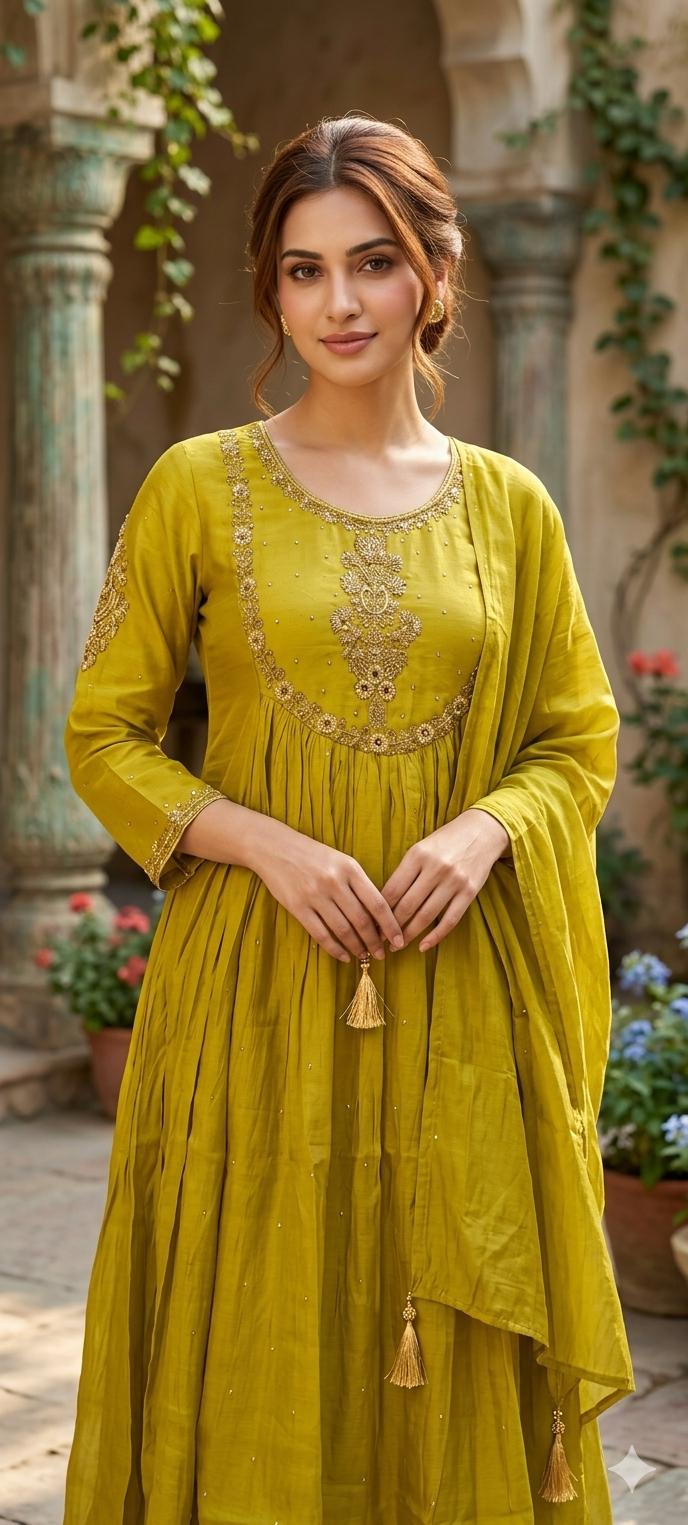 Festive Wear Surat Mulchanderi Full Suit with Handwork-15159