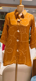 Bandhani print shell tassel Rangloli  Bird back Print shirt-