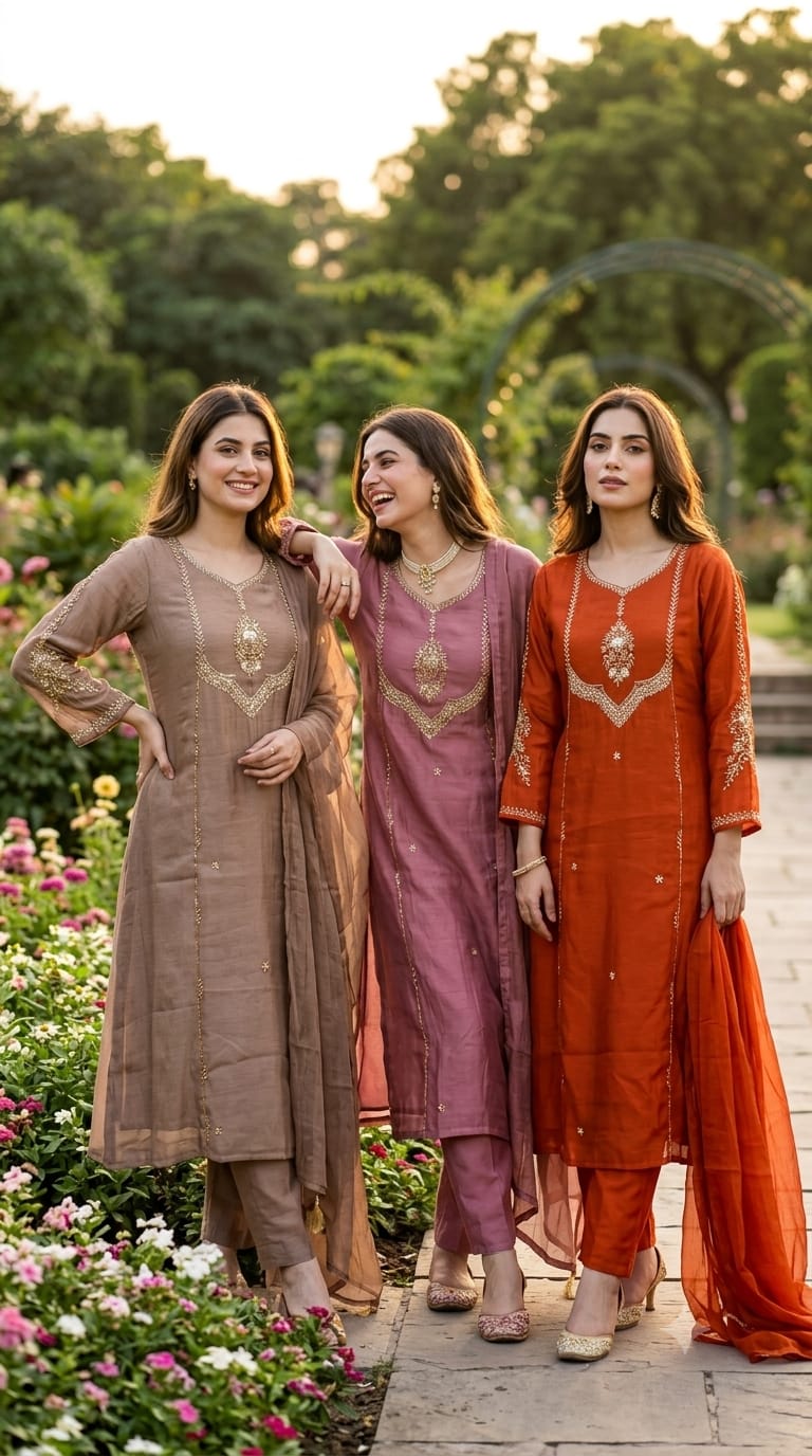 Cut-Dana Sequin Embroidered Yoke Surat Mul-Chanderi A-Line Full Suit Set With Dupatta- 15322