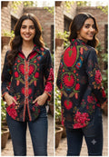 Beautyfull Printed Crep Red Print Shirt-