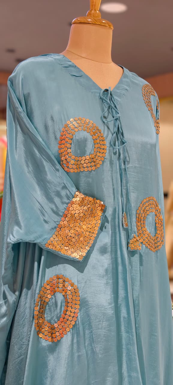 Very Stylish Sequin Elegance Over Sized Indo Wear Kurta With Palazzo Bottom- 15617