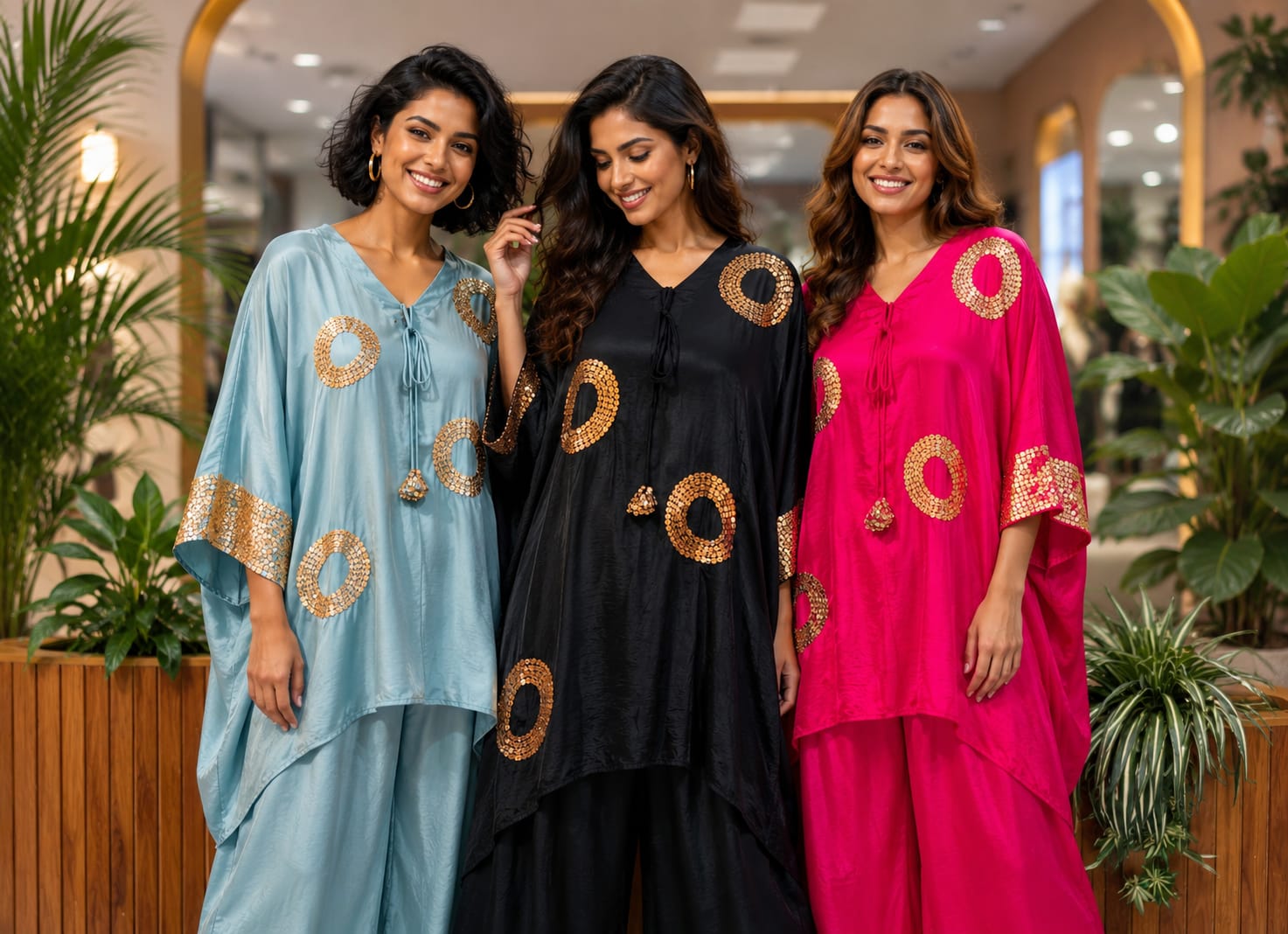 Very Stylish Sequin Elegance Over Sized Indo Wear Kurta With Palazzo Bottom- 15617