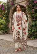Royal Embroidery With Digital Printed Russian Silk Ful  Suit Set With Dupatta- 16089
